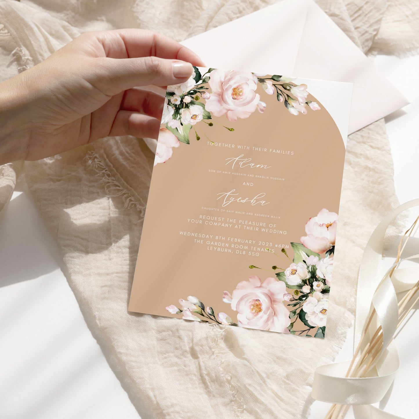 Beige Wedding Invitation