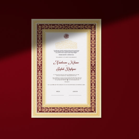Neyla Nikkah Certificate