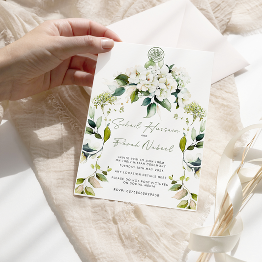 Touch of elegance wedding invitation